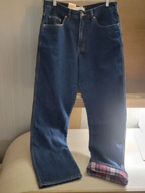 🆕️👖Lanesboro Outdoors Plaid Lined Jeans, Sz 32W X32L